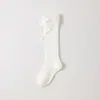 Calcetines altos para niña estilo Lolita con ribete de encaje, estilo fino para primavera/otoño, con detalles de lazo, calcetines hasta la mitad de la pantorrilla para niñas, fábrica al por mayor
