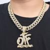 Colar de letras OTF de hip-hop europeu e americano para homens e mulheres personalidade do hiphop Coringa tendência cubana cadeia de ternos de jóias fabricantes