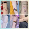 Adesivos de Tatuagem Coloridos Estilo Grafite Lápis de Cor para Mulheres à Prova d'Água Longa Duração Pequenos Frescos de Alta Qualidade Braço Pulso Desenho Animado Fofo