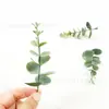 El Más Vendido de Ebay Spray de Planta Verde Simulada Crema Blanca Hojas de Eucalipto de 5 Capas Adorno de Horquilla DIY Guirnalda Ramo Accesorios Decorativos Hojas
