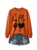 Amazon eBay estación independiente moda versátil mujer hola 40 corazón cuello redondo manga larga sudadera comercio exterior transfronterizo