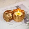 Artesanato em Resina Transfronteiriço, Porta-Vela de Ovo em Rattan com Padrão Europeu, Vela Perfumada, Decoração de Casa, Presente de Lembrança