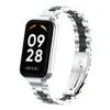 Adequado para Pulseira do Relógio Redmi Band 2, Pulseira de Aço Inoxidável Sólido com Três Contas, Pulseira de Metal para Smartband 8Active