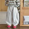 Pantalones Largos de Algodón Puro Estilo Coreano con Bolsillo Grande para Niños Mayores Tongku Boys 2026 Otoño, Pantalones Casuales Lisos Versátiles para Niños, Modernos