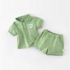 Conjunto de Verano para Niño Estilo Universitario Camiseta Polo de Manga Corta para Bebé Transpirable Top Delgado para Bebé Shorts Ropa Casual