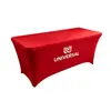 Funda de Mesa de Tela Elástica Leche de Seda Transfronteriza, Mantel de Spandex para Mesa Larga, Funda de Mesa para Evento al Aire Libre, Exposición, Conferencia, Banquete al por Mayor