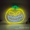 Nova Luz Neon Retroiluminada de Halloween com Designs de Fantasma, Caveira e Abóbora para Decoração de Festa Festiva Luz Noturna