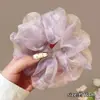 Scrunchie de Malha com Temperamento para Mulheres Toque de Luxo Super Grande Flor Presilha de Cabelo Acessório de Cabeça para Coque Elástico de Cabelo