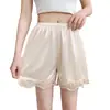 Shorts de Segurança com Bordas Onduladas, Shorts Finos de Cor Sólida para Mulheres, Adequado para Roupas Externas, Atacado