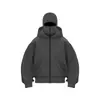 Sudadera con capucha de color claro de moda para primavera/otoño, para hombre, con forro polar, cremallera y diseño de capucha de doble capa