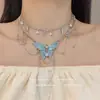 Collar de Cuentas con Esmalte de Gota de Mariposa Francesa Super Hada Diseño Nicho Moda Elegante Primavera y Verano Especia Dulce Estilo Cool Collar