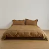 Estilo 2026 Algodão de Fibra Longa Peça Única 100% Algodão Percal Escovado Capa de Edredom Lençol de Cama Cor Sólida Algodão Puro Outono/Inverno Cama de 1,8m