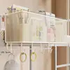 Cesta colgante para mesita de noche de dormitorio, estante de almacenamiento para barandilla de cama para productos de cuidado de la piel y cargadores, porta pañuelos, marcadores y teléfono para la oficina