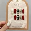 [Puro tiro real feito à mão] vinho tinto menina nova treliça de diamante branco puro handmade wearable armadura destacável curto