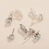 Pendientes sin perforación convertidos a clips para orejas con convertidor de tapón de bala, Clip triangular con tubo de goma, Chapado en cobre con joyería de oro real de 18 quilates