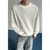 Moletom Jacquard com Padrão de Espiga de Trigo para Homens, Gola Redonda, Estilo Primavera, Marca Americana Retro Tendência, Top Cool Estilo Old Money