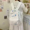 Mochila escolar transfronteriza para estudiantes de secundaria femeninas, mochila fresca y original, estilo bosque bordada para estudiantes, mochila escolar de color liso estilo chino para estudiantes de secundaria