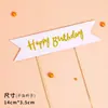Bandera banderín cinta pancarta decoración creativa de pastel DIY feliz cumpleaños decoración de mesa de postres