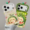 Funda de pintura al óleo de sandía adecuada para Apple 17 Pro Max, iPhone 15 transparente, 14 con doble soporte, 16 linda y anticaída