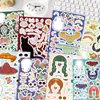 8 Pegatinas de Collage Cambia-Cara del Día de Muertos Mexicano para Maletas, Cuadernos, Juguetes para Niños, Removibles e Impermeables