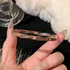 Pulsera Geométricas de Oro Rosa Incrustada con Diamantes, Moderna y Exquisita, Pulsera Versátil, Lujo Ligero, Joyería de Alta Gama, Diseño de Nicho