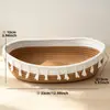 Cesta de almacenamiento de hilo de algodón tejida a mano Cesta de almacenamiento de ropa Organización para el hogar y la oficina Cesta de almacenamiento Cesta de almacenamiento