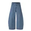 Calça Jeans Masculina Casual Retrô Americana com Listras, Modelagem Solta Emagrecedora, Perna Larga Estilo Cimitarra, Comprimento no Chão
