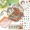 Adesivos Cenário de Animais de Casa de Chá Cena de Casa Miniatura 3D DIY Desenho Animado Infantil Adesivos para Diário Alívio de Estresse
