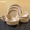 Tazones de Papel Desechables, Biodegradables, Ecológicos, de Grado Alimenticio, Engrosados, para Uso Doméstico y Comercial, Tazones Redondos para Raspados, Tazones para Arroz sin Lavado, Tazones Bento