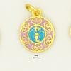 Pingente de ouro esmaltado francês antigo de cinco escrituras Dinheiro DIY Colar de paz Acessórios de flor de cabaça Acessórios de pulseira