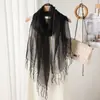 Bufanda de Seda de Lujo 100% Seda de Morera Elegante Chal para Dama Bufanda Delgada para Mujeres con Borde Bordado Regalo Versátil