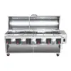 Horno de Barbacoa Parrilla Giratoria Automática Completa Comercial Sin Humo de Gas Carbón Cordero Pierna y Pollo Parrilla de Barbacoa para Exteriores