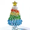 Árbol de Navidad de Vidrio Soplado a Mano de 8.5 cm Zibo Manualidades de Vidrio Árbol de Navidad Giratorio Jingdezhen