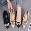 Tacones Altos de Uso Bidireccional Transfronterizos para Mujer, Tacones de Aguja, Nuevo Estilo Primavera y Otoño 2026, Zapatos de Tacón Medio para Mujer, Boca Baja, Cómodos para los Pies, Zapatos de Cuero para el Trabajo