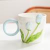 Ins Taza de Tulipán de Alto Valor Sentido del Diseño Nicho Taza de Cerámica para Niñas Taza para Beber en Casa Taza de Café