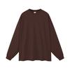 Otoño 2025 230g Algodón Peinado Pesado Versión con Cordón Color Sólido Puño de Canalé Liso Camiseta de Manga Larga Camisa Base