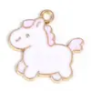 Lindo Animal de Dibujos Animados Pony DIY Aleación Esmalte Accesorios Éxito Instantáneo Llavero Pulsera Colgante Creativo