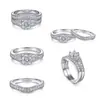 Tonglin, nuevo anillo transfronterizo de plata esterlina s925, conjunto de anillo avanzado de nicho para mujer, anillo de moda con micro incrustaciones de circonita para mujer, venta al por mayor