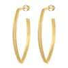 Pendientes de Aro Doble Triangulares Estilo Nuevo Heavy Metal Europeo y Americano Chapados en Oro de 18K Lujo Accesible Joyería para Mujer