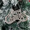 Adornos de letras inglesas con purpurina navideña, Suministros para decoración de árboles de Navidad, Accesorios para arreglos, Colgantes de letras 'Merry Christmas'