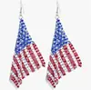 Pendientes Europeos y Americanos Transfronterizos Día de la Independencia Americana Corazón Estrella de Cinco Puntas Nuevas Zapatillas Bandera Rojo Blanco y Azul Pendientes Pendientes