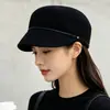 Nuevo Sombrero de Punto Acrílico Cálido Estilo Retro Británico para Mujer, Otoño e Invierno, Sombrero de Jinete Adelgazante, Sombrero de Equitación