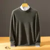 Suéter de Caxemira Espesso Pesado Masculino Gola Redonda Tricô Quente Pulôver Casual Tamanho Plus Camada Base de Lã Outono Inverno