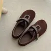 Estilo Novo Primavera 2026 Velcro Quente Forrado com Lã Espessado Sapatos Mary Jane Retro Coreano Versátil Sapatos Peludos para Mulheres