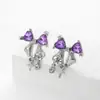 Brincos Coreanos e Japoneses Nova Moda Personalidade Versátil Laço Estrela Coração Diamante Roxo Brincos Atacado