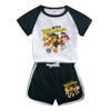 Wang Wang Equipe de roupas infantis de algodão de manga curta T-shirt shorts de duas peças de verão infantil novos meninos bonito terno casual