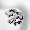 Venta al por mayor luminoso en vivo caliente negro rosa rosa joyería de uñas simulación flor paquete de material para uñas