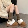Calcetines de Encaje de Color Sólido para Niña Otoño e Invierno Nuevos Botones Retorcidos Calcetines Apilados para Pantorrilla Estilo Japonés Departamento Universitario JK
