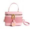 Bolsa caixa texturizada de cor contrastante para nicho 2026 nova bolsa pequena da moda para mulheres versátil casual de ombro transversal