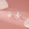 Pendientes de Plata Pura S999 Estilo Bosque Personalidad Hoja para Mujer, Delicados y Dulces, Estilo Fresco y Pastoral, Pendientes de Alta Gama para Mayorista